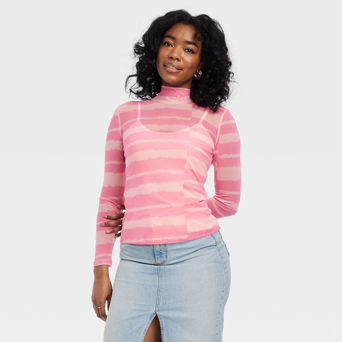 Black History Month Women's House of Aama Long Sleeve Turtleneck Jersey - Pink Striped | Target