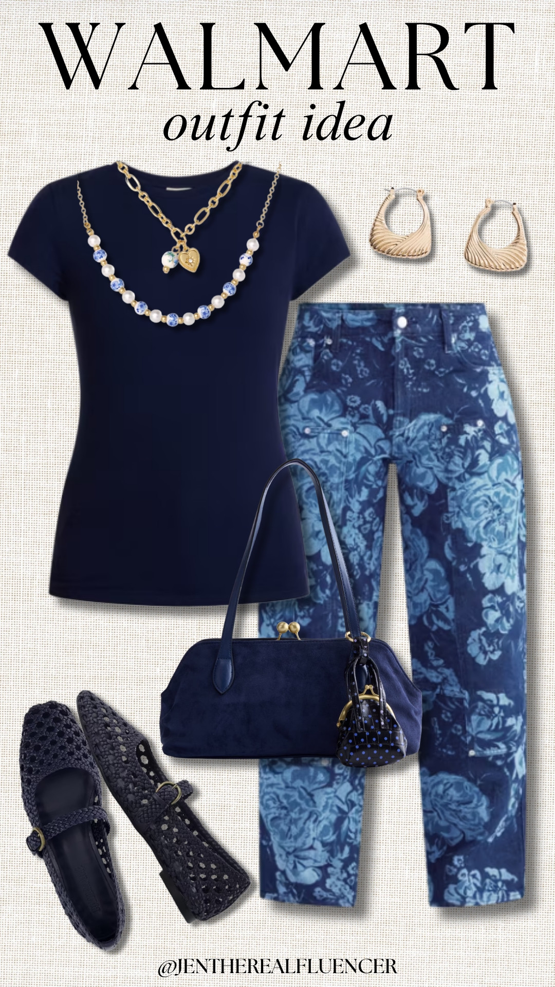 Walmart Outfit Idea💙

CELEBRITY PINK Blue Flower and Heart Layered Necklace, SCENARIO Dark Navy Tee with Short Cap Sleeves, SCENARIO Gold‑Tone Ribbed Texture Hoop Earrings, FREE ASSEMBLY Botanical Dark Indigo Wash Barrel Jeans, FREE ASSEMBLY Navy Water Faux Suede Shoulder Bag with Mini Bag Charm, CUSHIONAIRE Navy Weston Had Woven Mary Jane Flats 

 #LTKootd #LTKWorkwear #LTKTravel