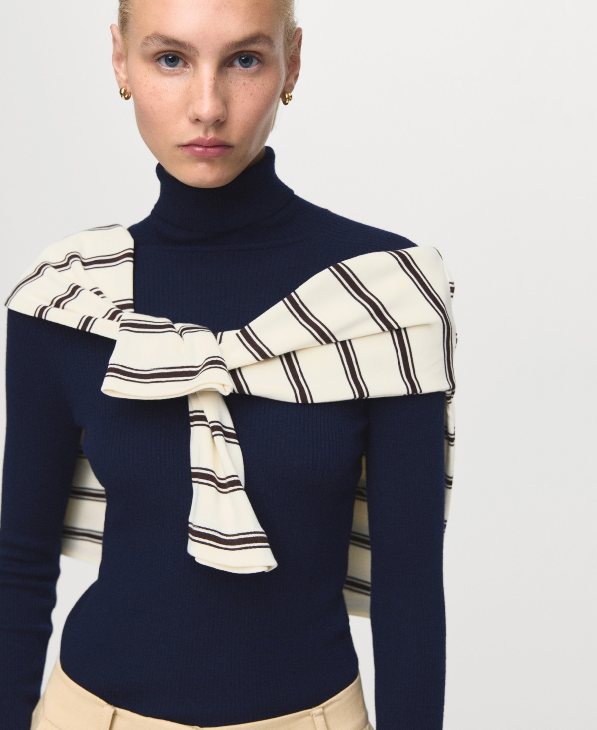 Mango Women's Turtleneck Wool Sweater - Dark Navy | Macy's