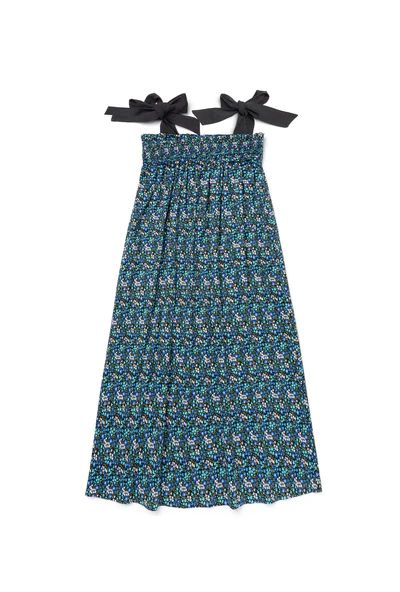 Tie Top MIDI Dress - Black Micro Floral | Shop BURU