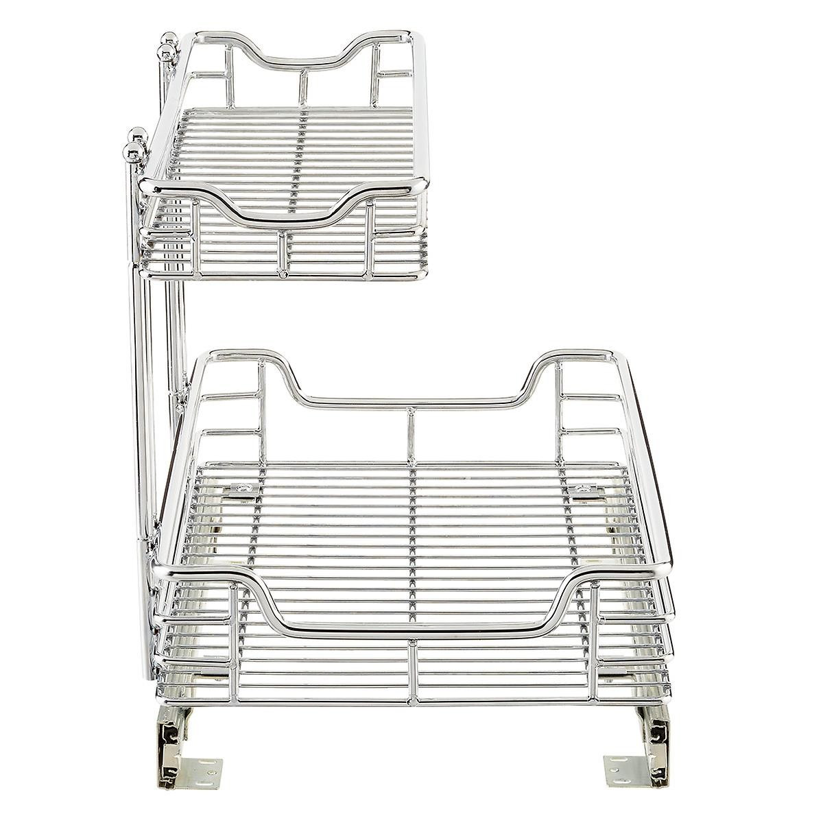 2-Tier Sliding Organizer Chrome | The Container Store