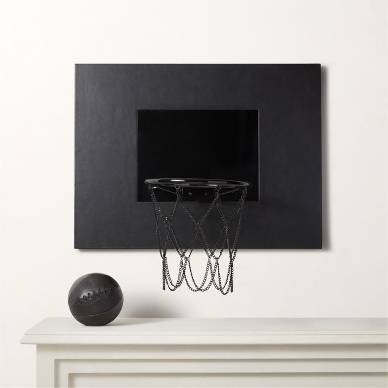 Black Leather Basketball Hoop | CB2