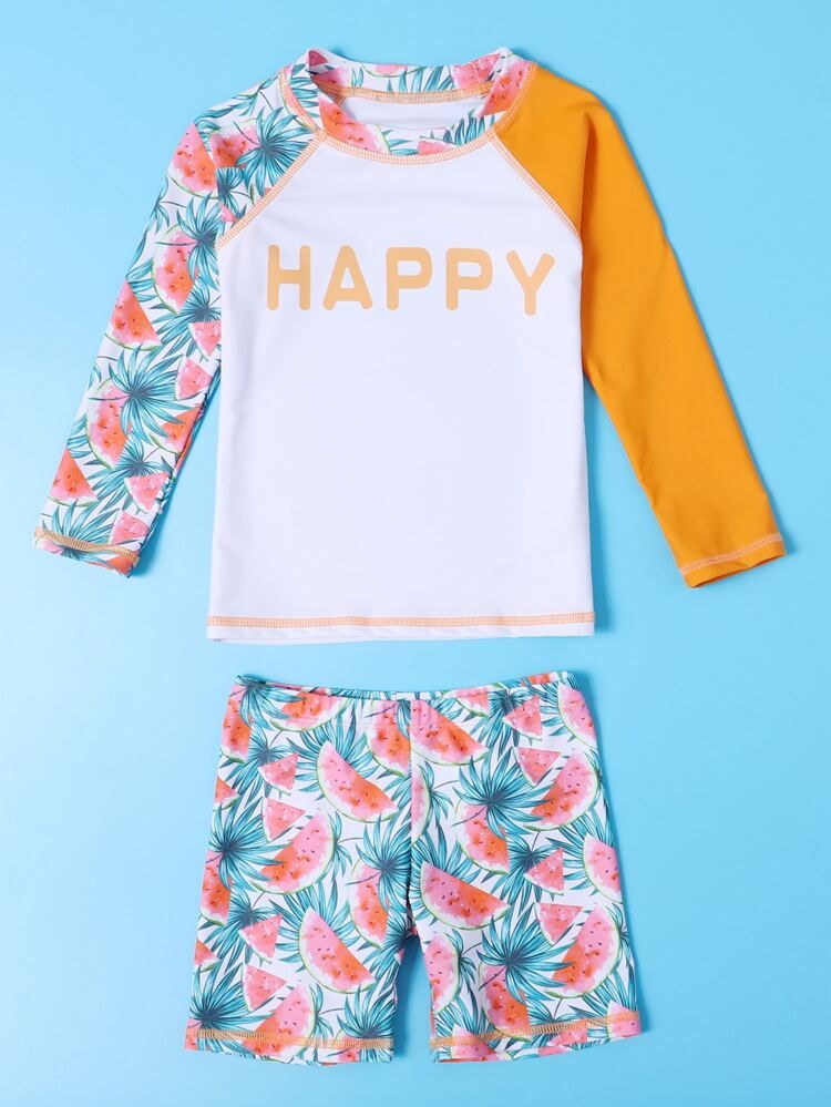 Toddler Boys Tropical Graphic Shorts Bikini Swimsuit | SHEIN