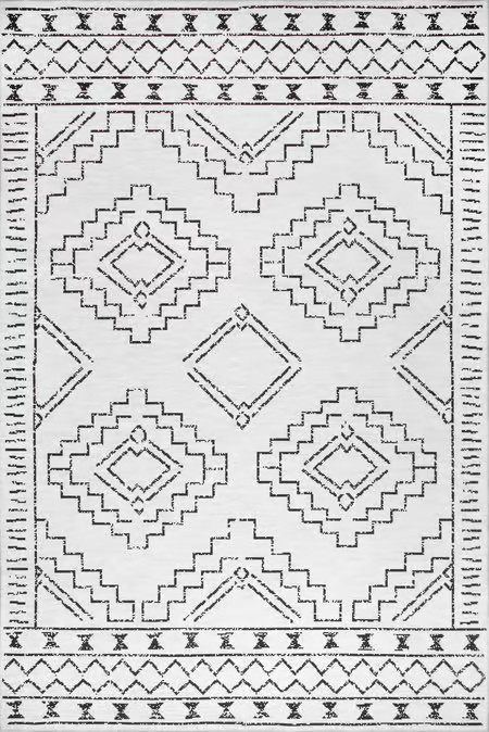 White Moroccan Washable Area Rug | Rugs USA