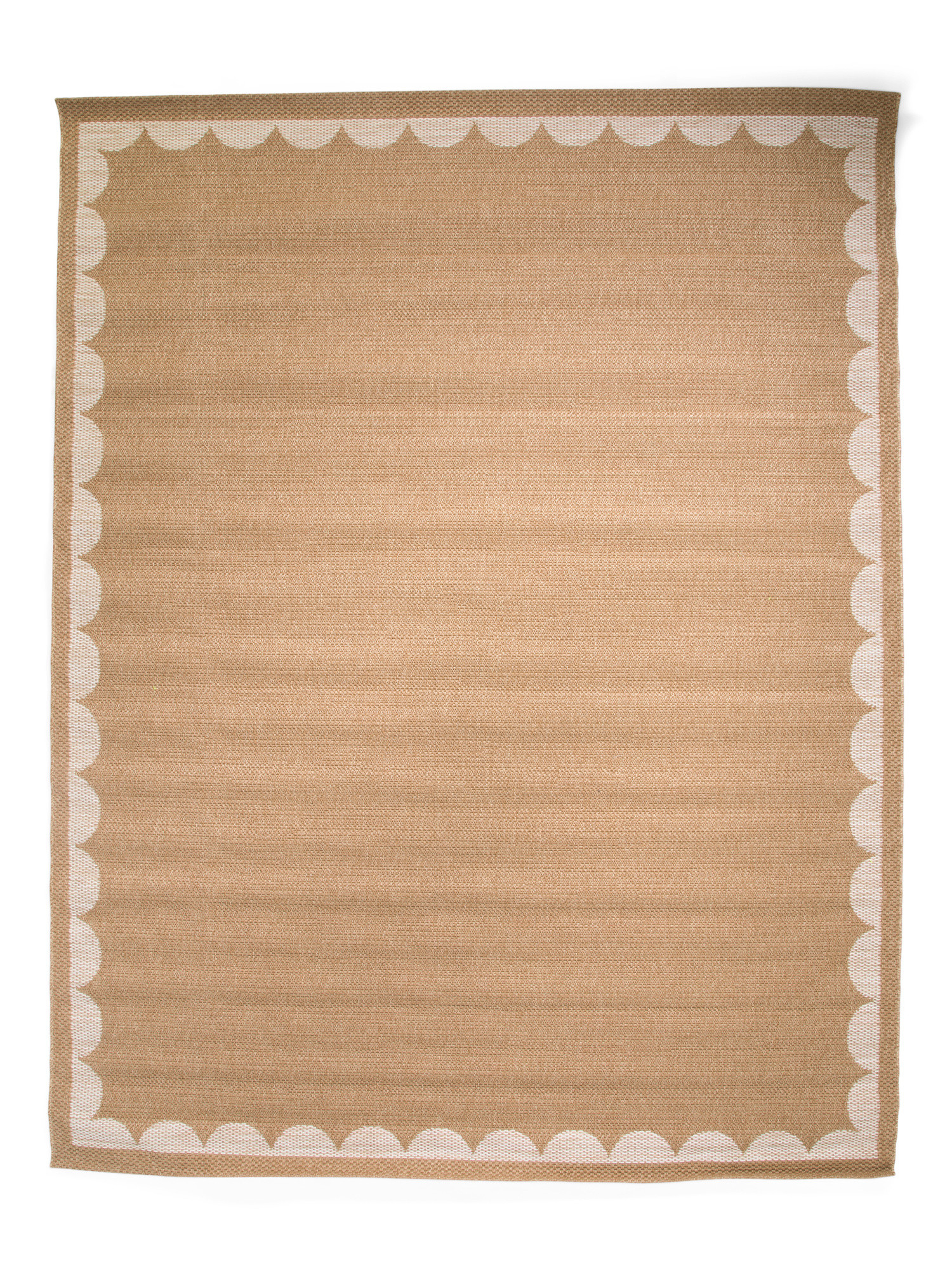 Made In Belgium 8x10 Outdoor Faux Jute Scalloped Border Area Rug | TJ Maxx