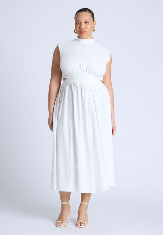 Linen High Neck Dress | Eloquii