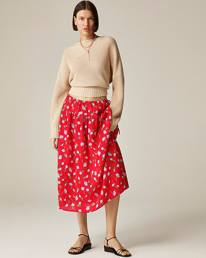 Side-tie skirt in ramie | J. Crew US