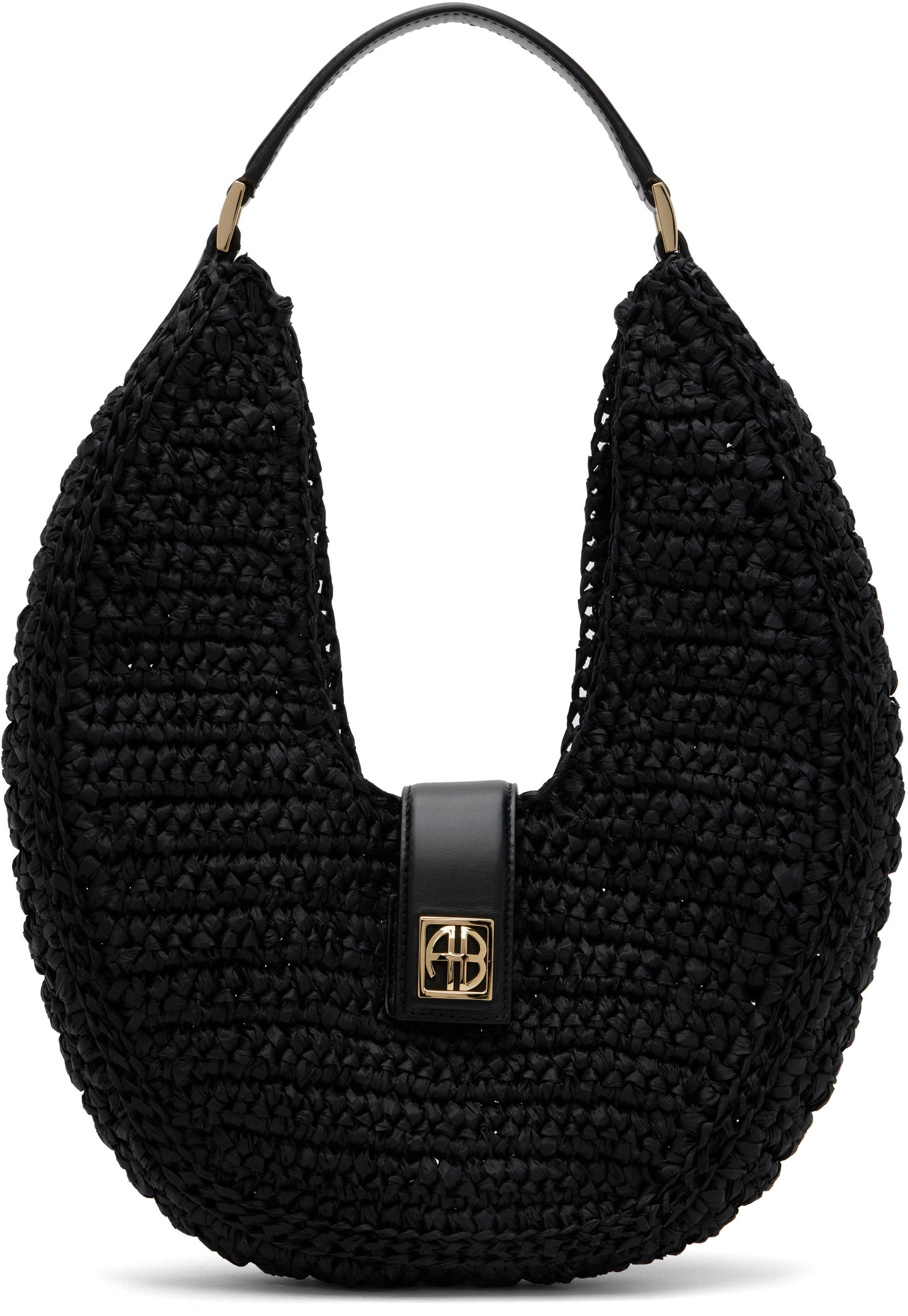 ANINE BING Black Lou Monogram Bag | SSENSE