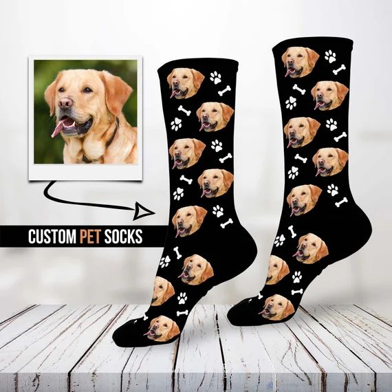 Custom Pet Socks, Dog Socks, Pup Socks, Dog Lover Gift, Cat Socks, Personalized Gift, Photo Socks... | Etsy (US)