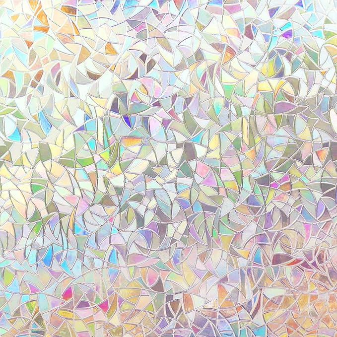 Volcanics Window Privacy Film Static Window Clings Vinyl 3D Window Decals Window Stickers Rainbow... | Amazon (US)