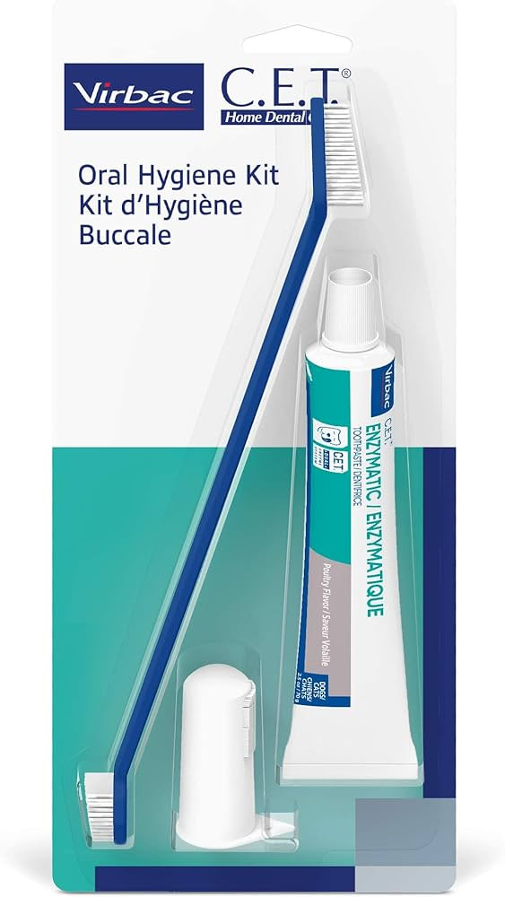 Virbac C.E.T. Oral Hygiene Kit for Cats and Dogs | 3 Piece Set with Dual Ended Toothbrush, Finger... | Amazon (US)