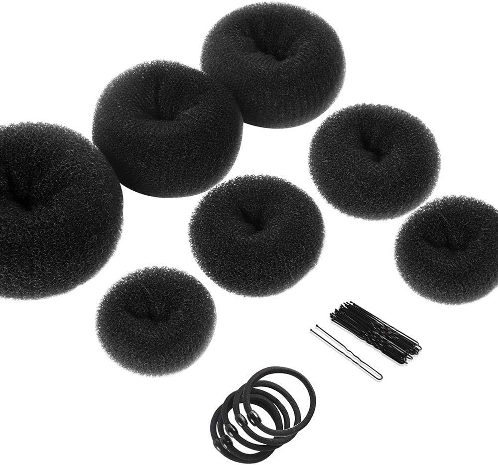 Hair Bun Makers, Teenitor Hair Styling Accessories Kit with 5 Bands& 20 Bobby Pins & 7 Buns for C... | Amazon (US)