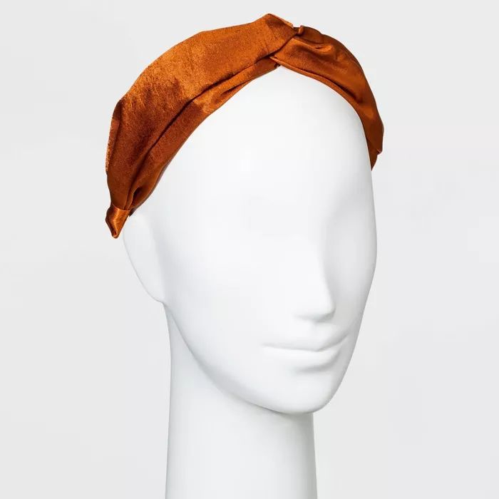 Satin Textured with Twist Headband - A New Day&#8482; Coral/Red | Target