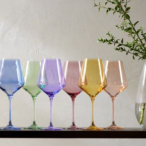 Estelle Colored Glass Stemmed Wine Glass (Set of 6) | West Elm (US)