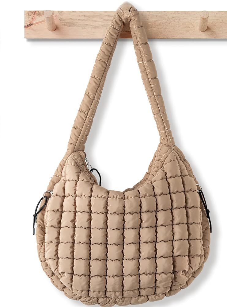 Puffer Tote Bag for Women Large Quilted Tote Bag Quilted Carryall Bag Soft Puffy Crossbody Bag Ho... | Amazon (US)