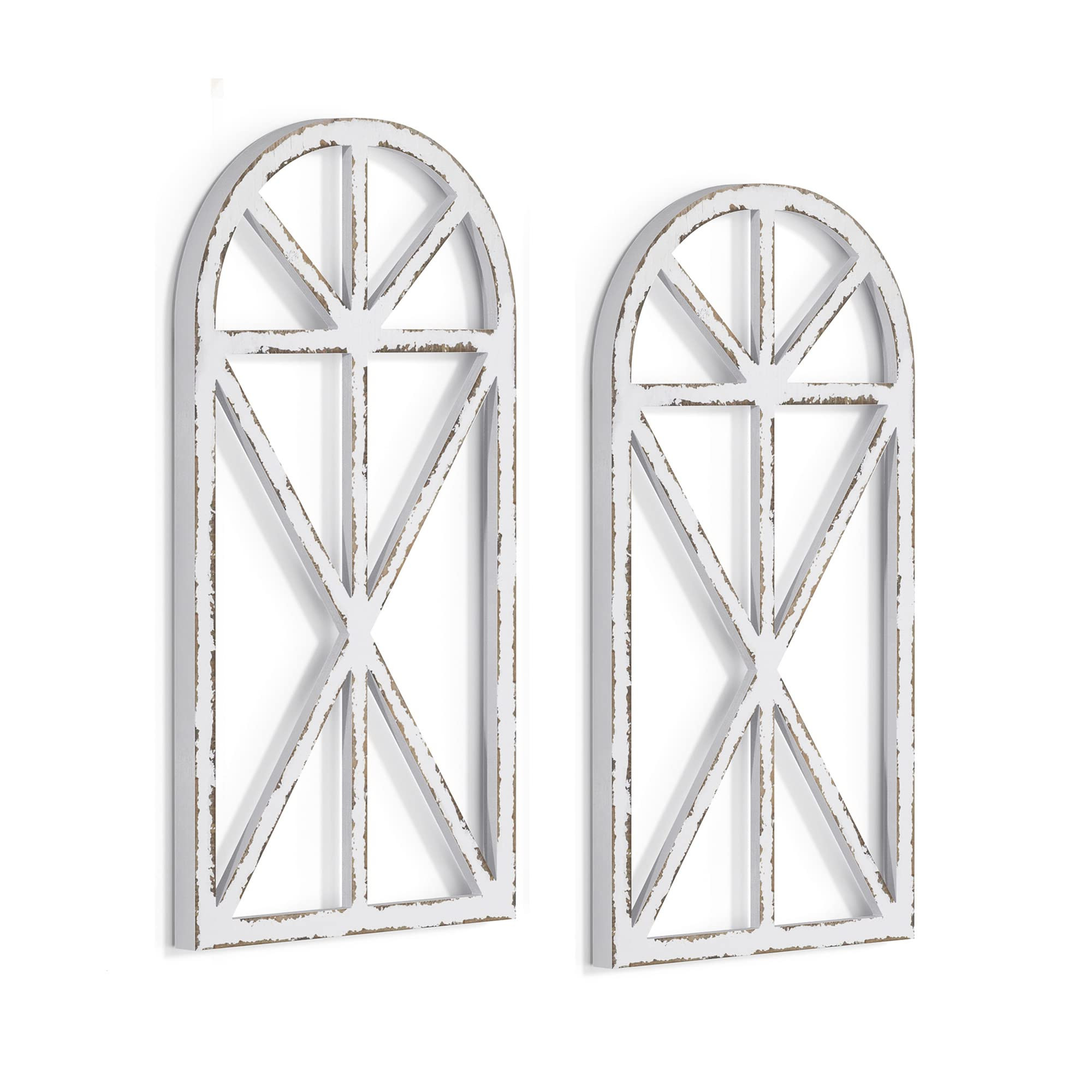 Barnyard Designs Rustic Wood Window Frame Wall Decor, Decorative Wooden Cathedral Arch, Farmhouse Wa | Amazon (US)