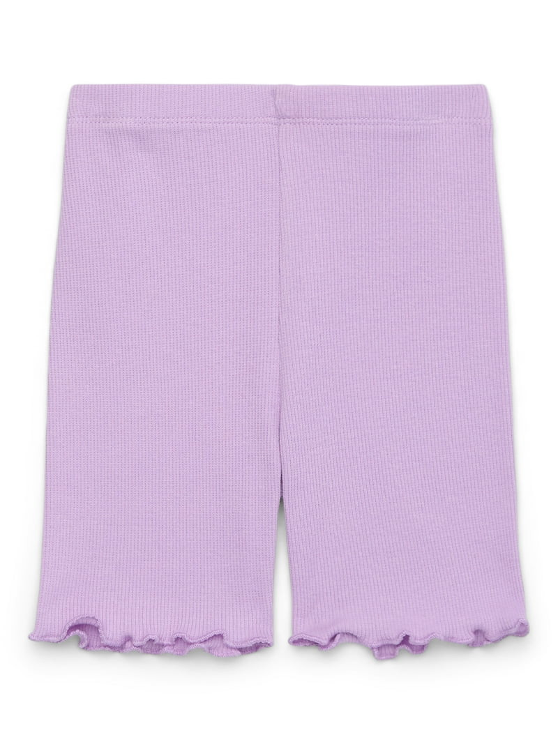 Garanimals Toddler Girl Rib Biker Shorts with Lettuce Hem, Sizes 18M-5T | Walmart (US)