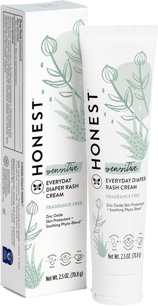The Honest Company Hypoallergenic Diaper Rash Cream | Moisturizing + Calming Zinc Oxide Ointment ... | Amazon (US)