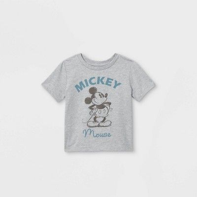 Toddler Boys' Disney Mickey Mouse Short Sleeve Graphic T-Shirt - Heather Gray - Disney Store | Target
