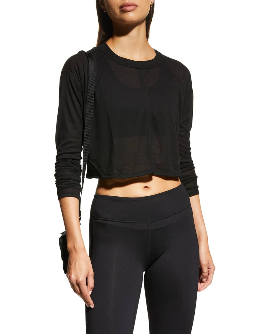 Infinitee Long-Sleeve Open-Back Top | Neiman Marcus