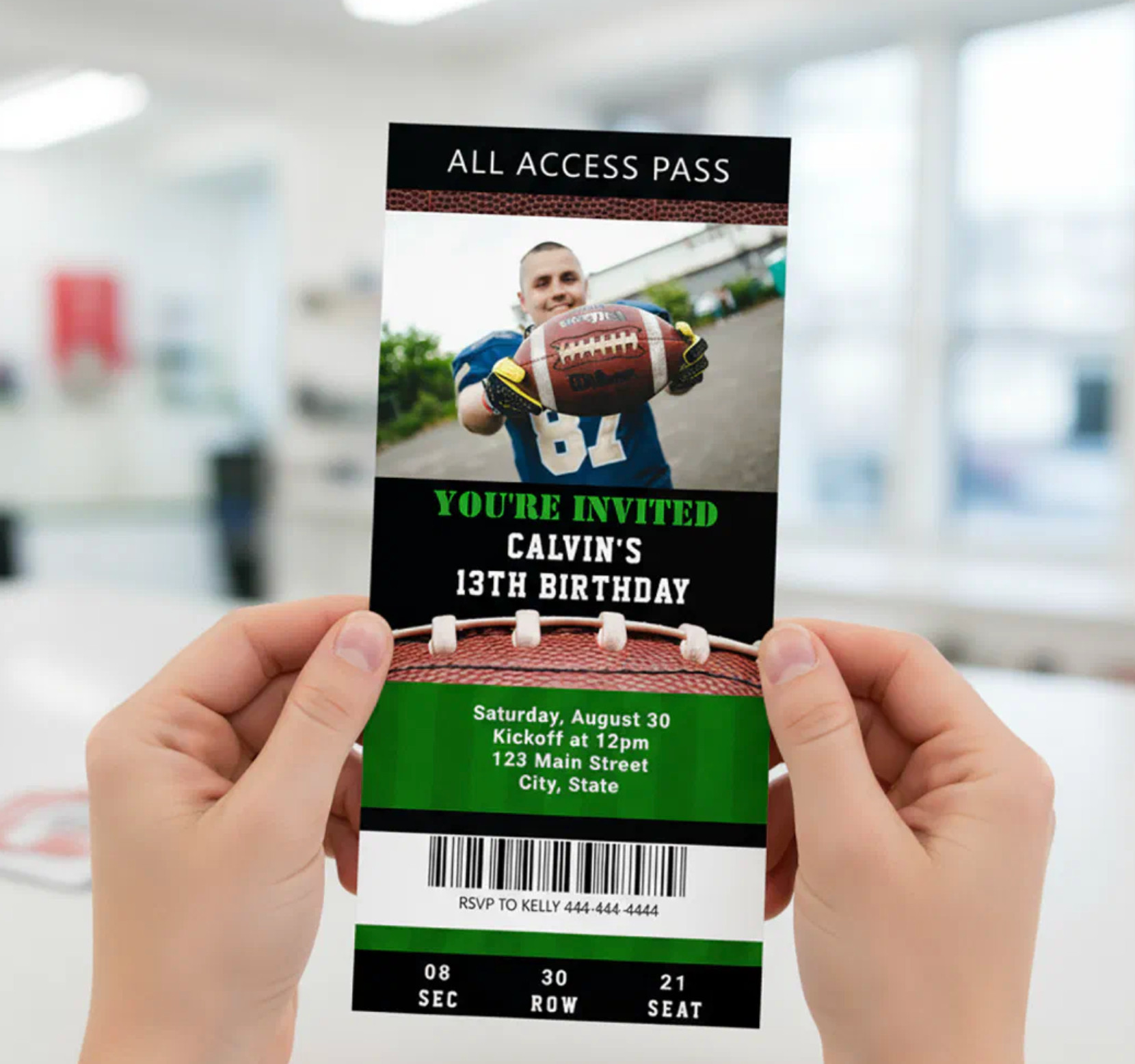 All Access Pass 🎟️🏈
If you’re planning a football-themed birthday, this ticket invitation is such a fun way to invite guests. Perfect for teens, preteens, and sports fans who want something cooler than a basic invite.

#TeenBirthdayParty #FootballParty #SportsBirthday #TicketInvitation #BirthdayInviteIdeas #PartyPlanning #LTKHome #LTKFinds 

 
