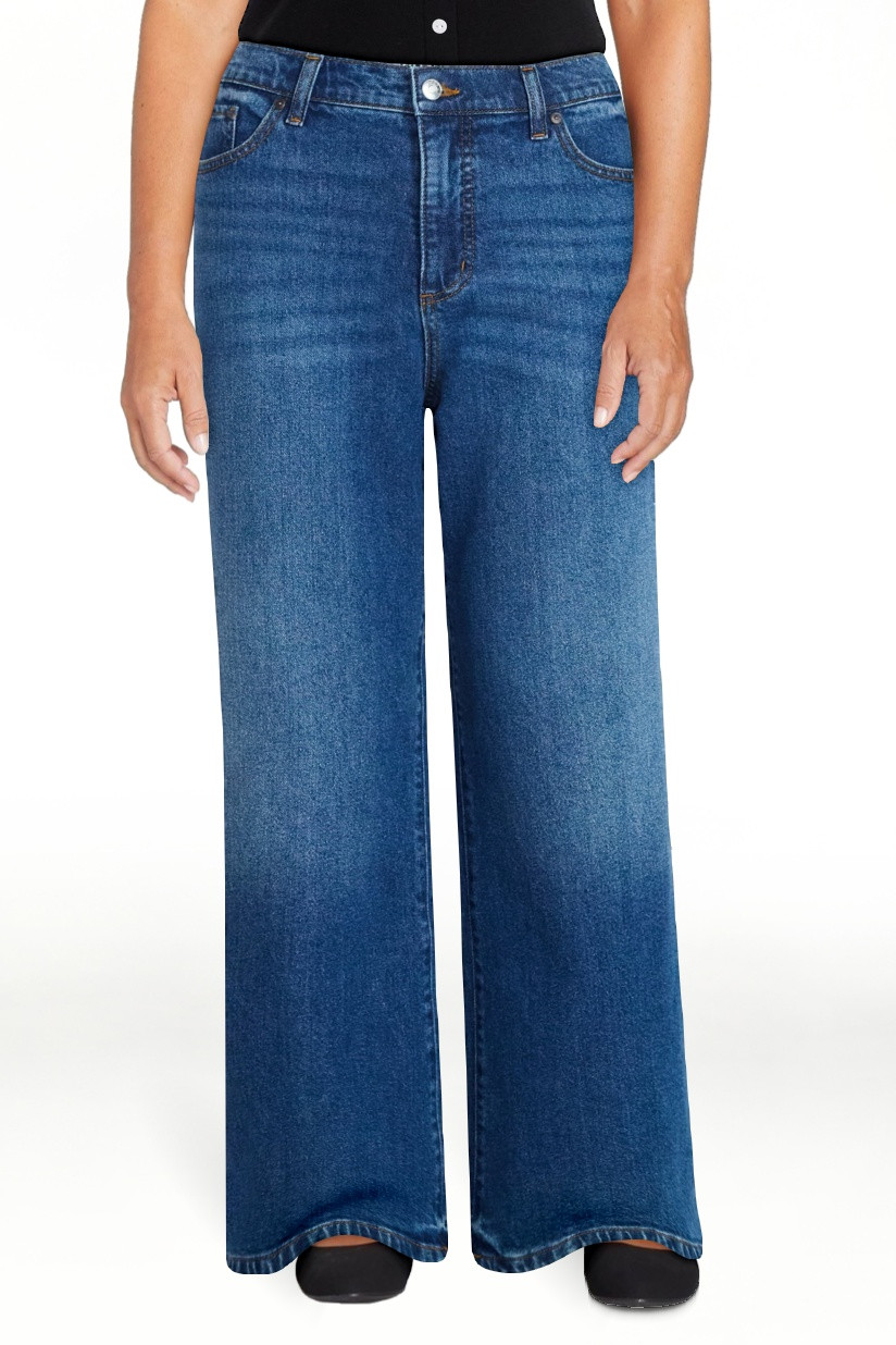 Scoop Women's Wide Leg Low Slung Jeans, 29" Inseam, Sizes 0-20 | Walmart (US)