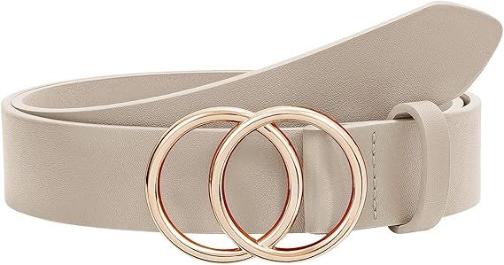 Cinturones de cuero para mujer, de diseño a la moda, para jeans, vestidos, pantalones, con hebil... | Amazon (US)
