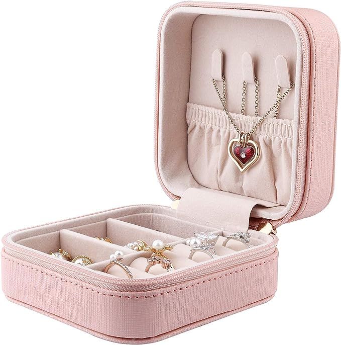 JIDUO Duomiila Small Jewelry Box, Travel Mini Organizer Portable Display Storage Case for Rings E... | Amazon (US)