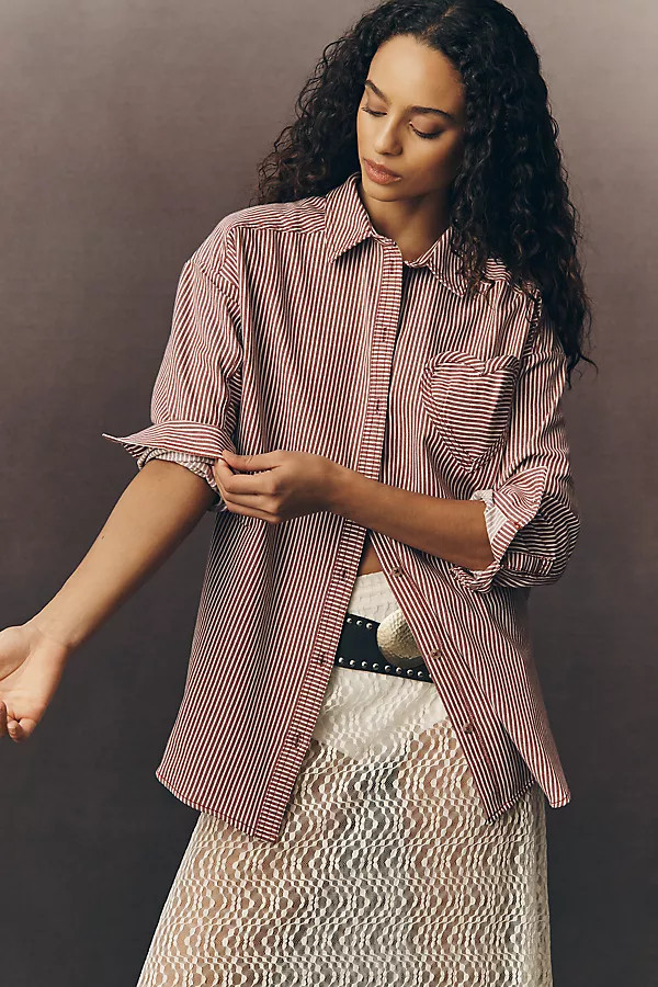 Heart Pocket Long-Sleeve Buttondown Shirt | Anthropologie (US)