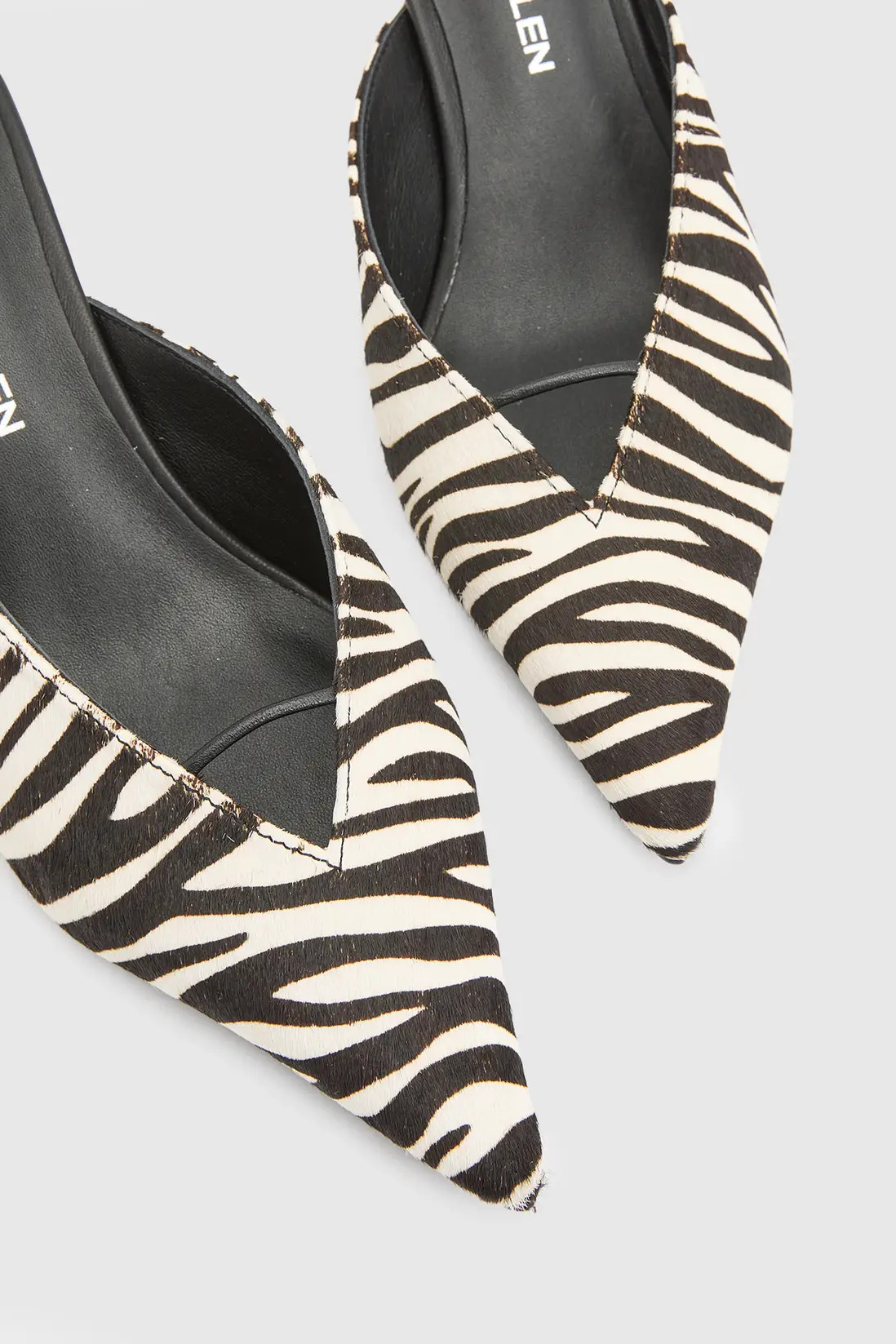 Leather Pony Skin Closed Toe Heeled Mules | Karen Millen