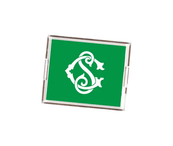 monogrammed tray, personalized tray, acrylic tray, mother's day gift, two letter interlocking mon... | Etsy (US)