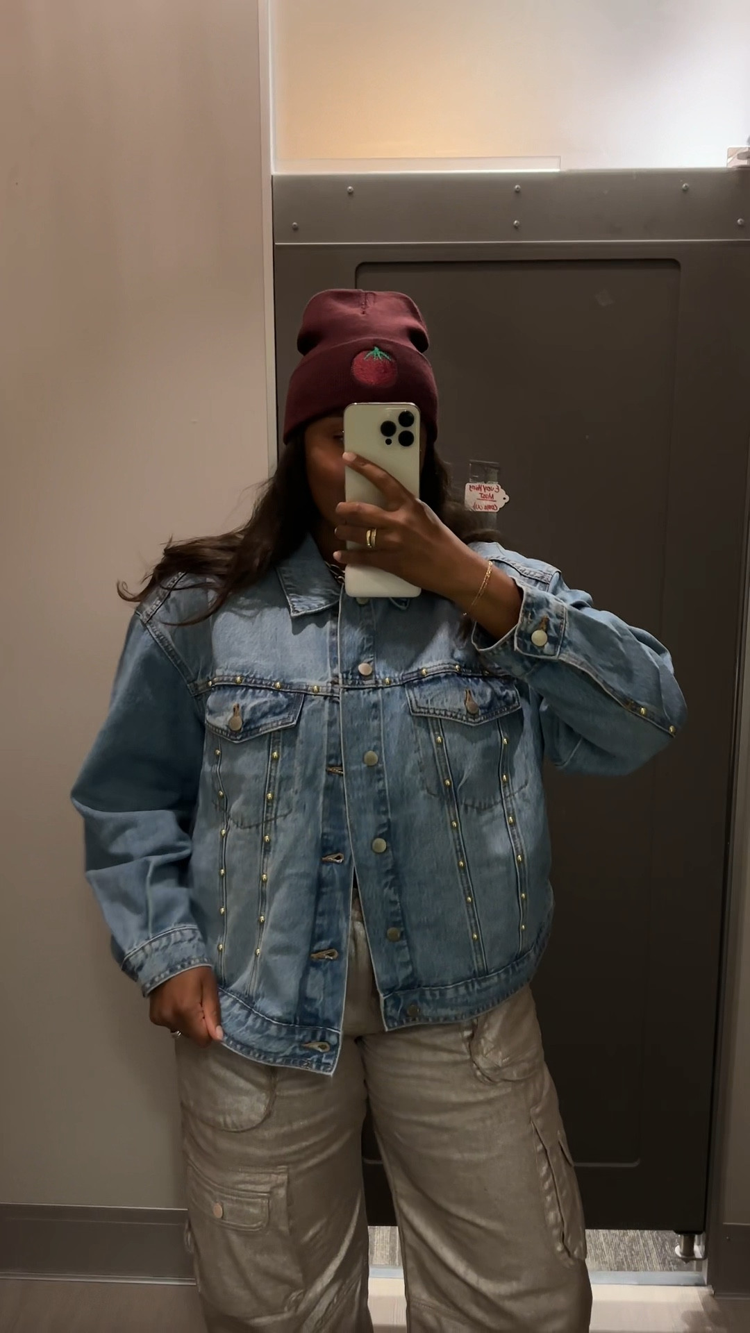 $40 studded denim jacket 

#LTKFindsUnder50 #LTKMidsize