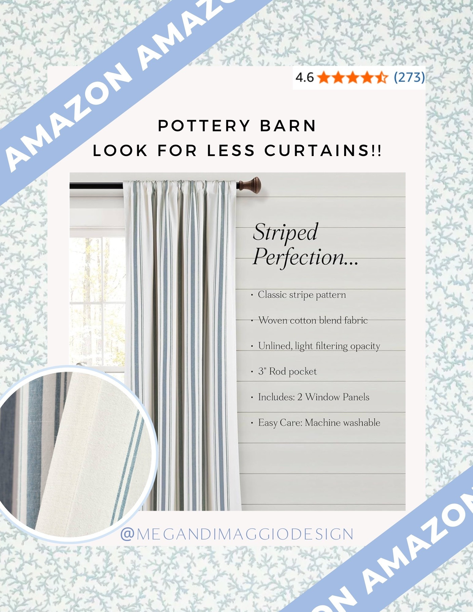 Highly rated Pottery Barn look for less pair of striped curtains on sale for under $50!!! 👏🏻👏🏻👏🏻 Available in multiple colors too!

#LTKHome #LTKSaleAlert #LTKFindsUnder50