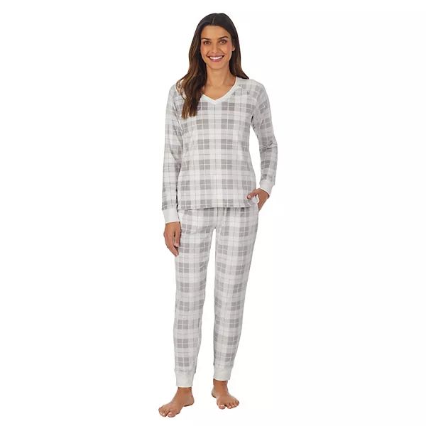 Women's Cuddl Duds® 3-pc. Henley Pajama Top, Banded Bottom Pajama Pants & Headband Set | Kohl's