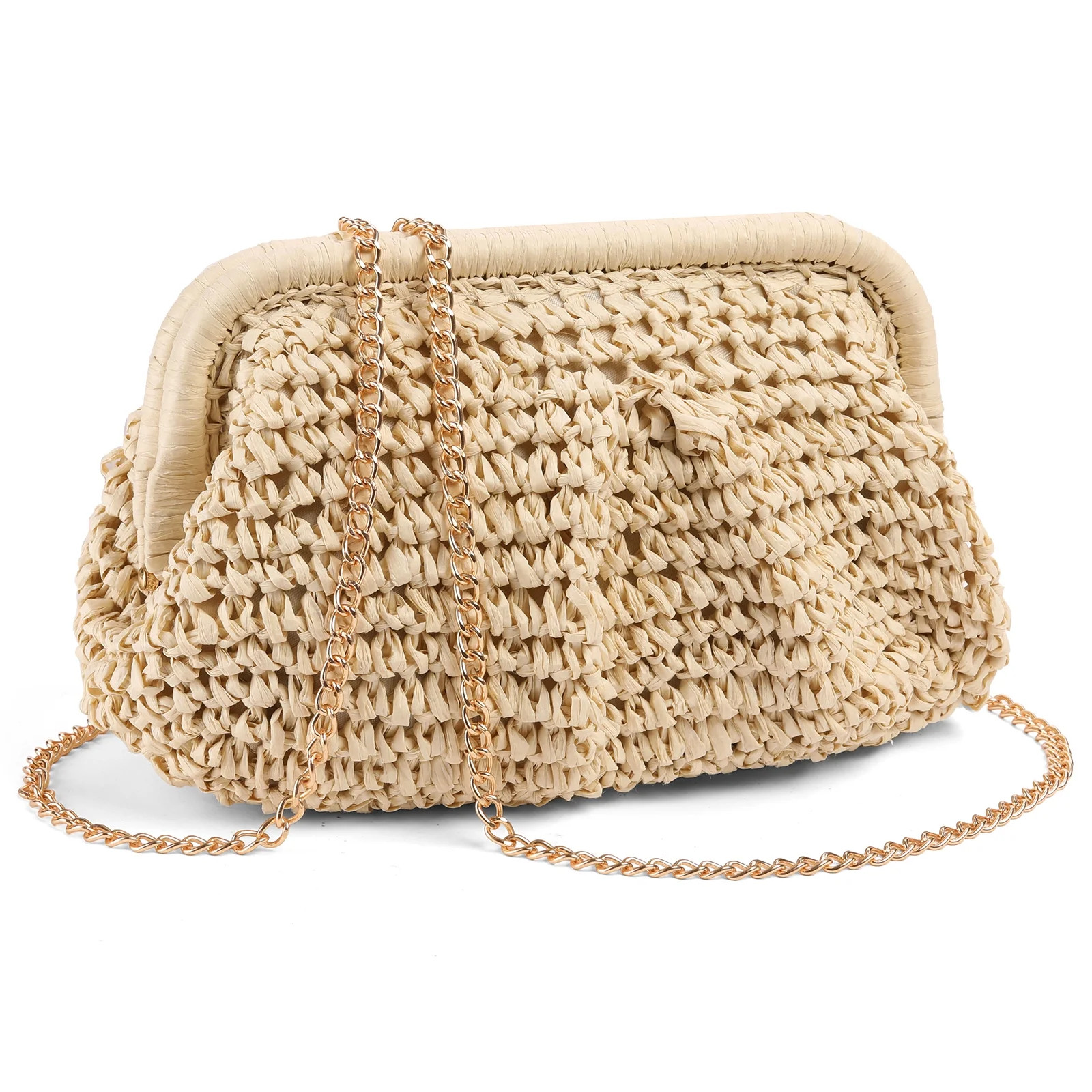 LOUEBICA Straw Clutch Purses for Women Cloud Dumpling Pouch Straw crossbody Handbag Summer Beach ... | Walmart (US)
