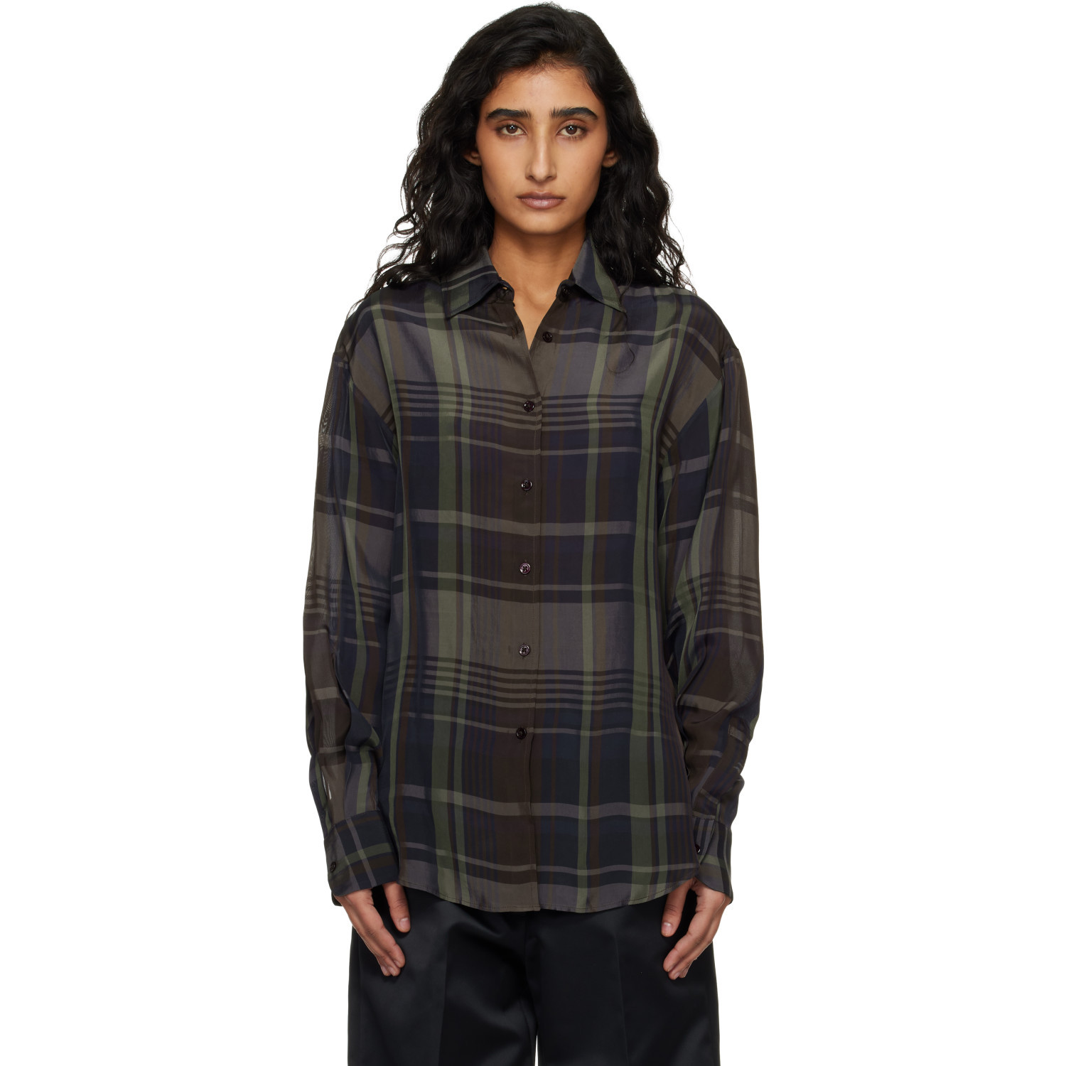 The Frankie Shop Multicolor Peri Sheer Fluid Shirt | SSENSE