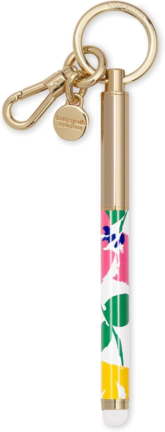 kate spade new york Metal Ink Pen Key Fob, Black Ink Ballpoint Keychain Pen (Painterly Bouquet) | Amazon (US)