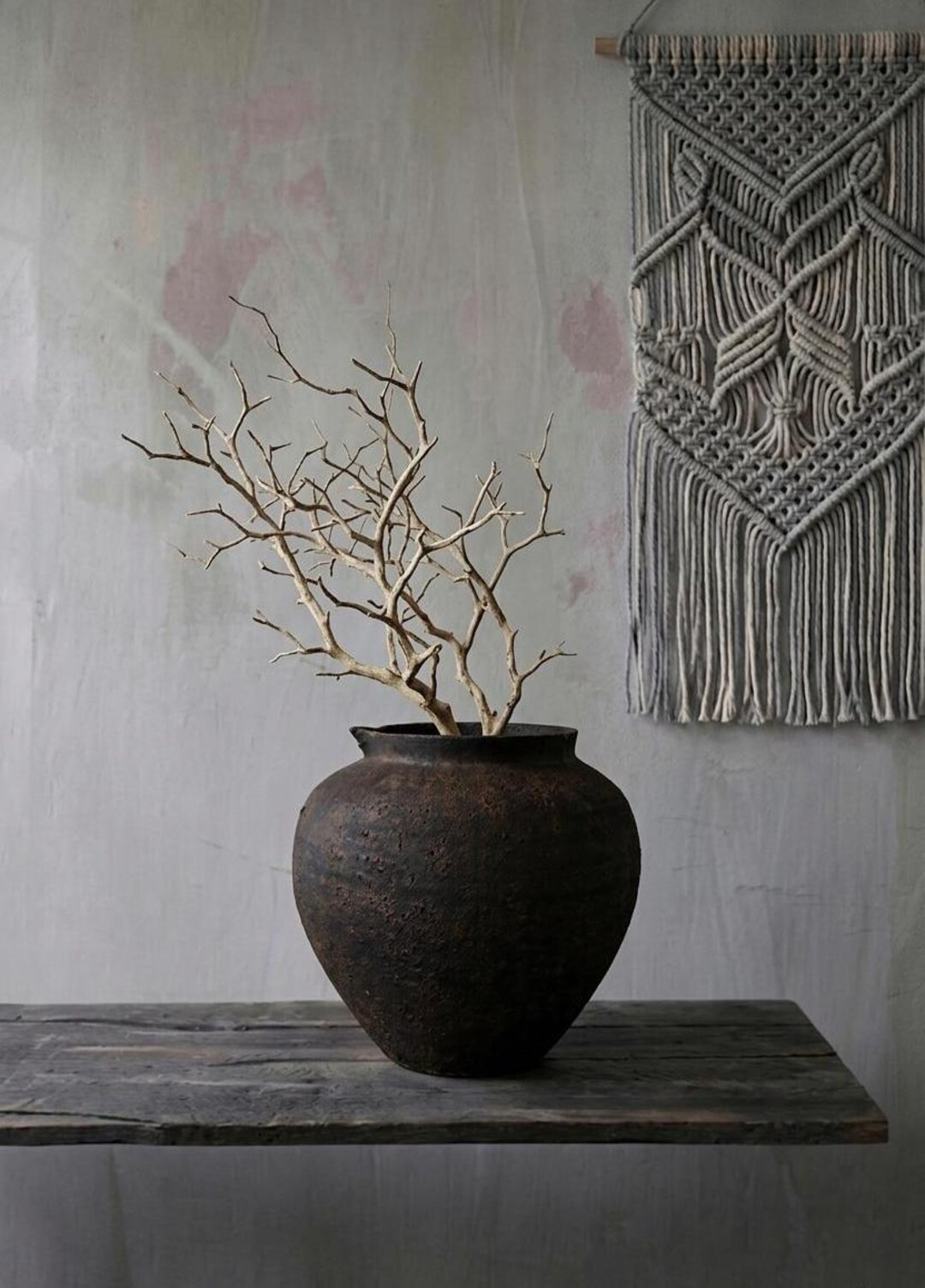Vintage Black Clay Pot: Rustic Wabi Sabi Vase, 1950s Decor - Etsy | Etsy (DACH)