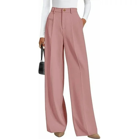 PRETTYGARDEN Womens Wide Leg Dress Pants Business Casual Flowy Work Palazzo Pants High Waisted Slacks Trousers | Walmart (US)