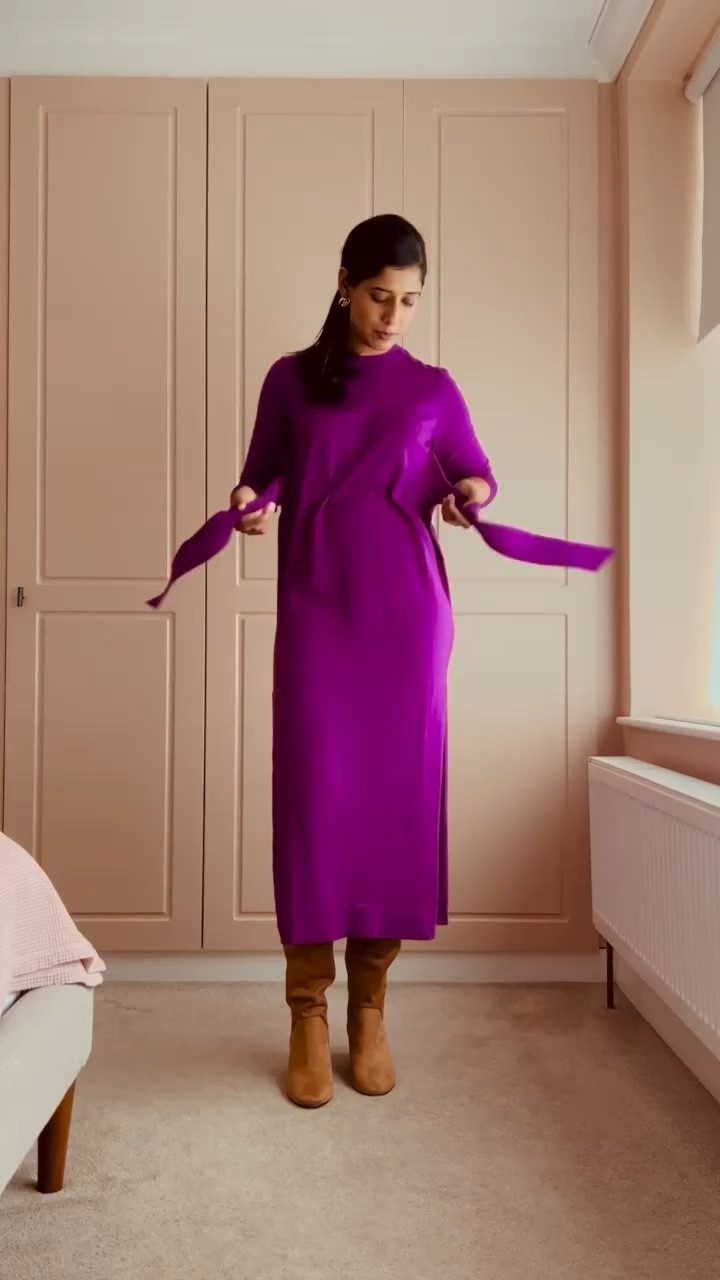 Love this beauty of a dress by @sezane Jumper dresses are so easy to wear and the pop of colour and the waist tie is super flattering. A definite must in my over 40s wardrobe. 

#LTKeurope #LTKover40