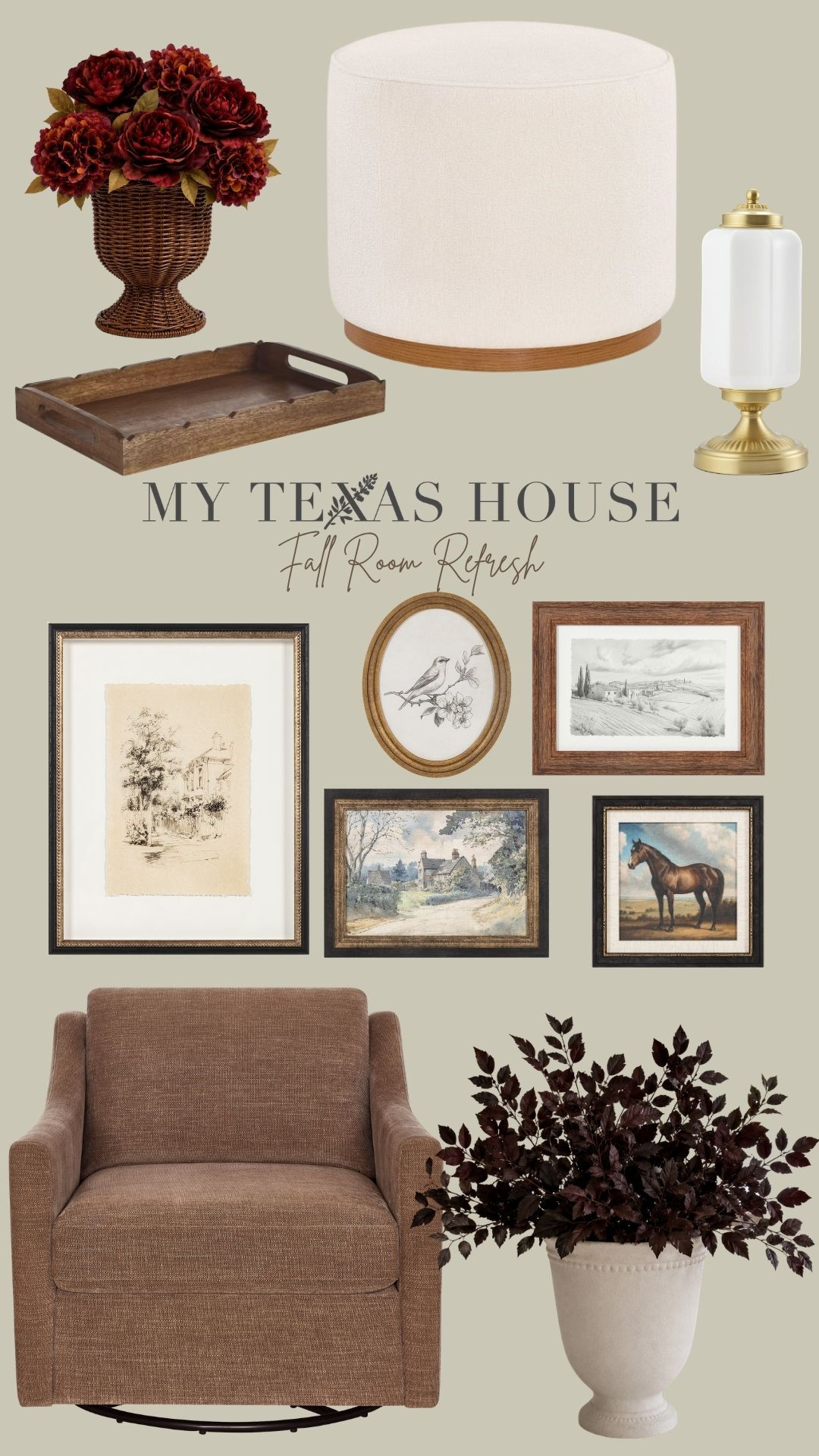 LOVE this beautiful little mood board! Mixed in some of our fall floral stems for a little seasonal touch! 

 #LTKSeasonal #LTKHome
