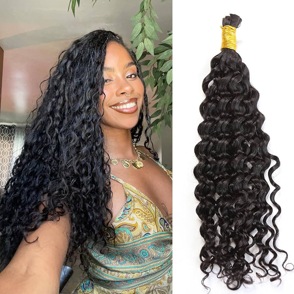 YWIGS Water Wave Human Braiding Hair 100G Boho Human Hair for Braiding Virgin Human Braiding Hair... | Amazon (US)