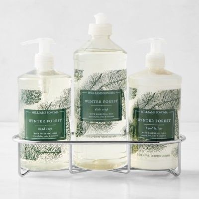 Williams Sonoma Winter Forest Hand Soap &amp; Lotion 4-Piece Set, Stainless-Steel | Williams-Sonoma