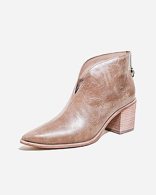 Kaanas Pointed Toe Distressed Leather Booties | Express
