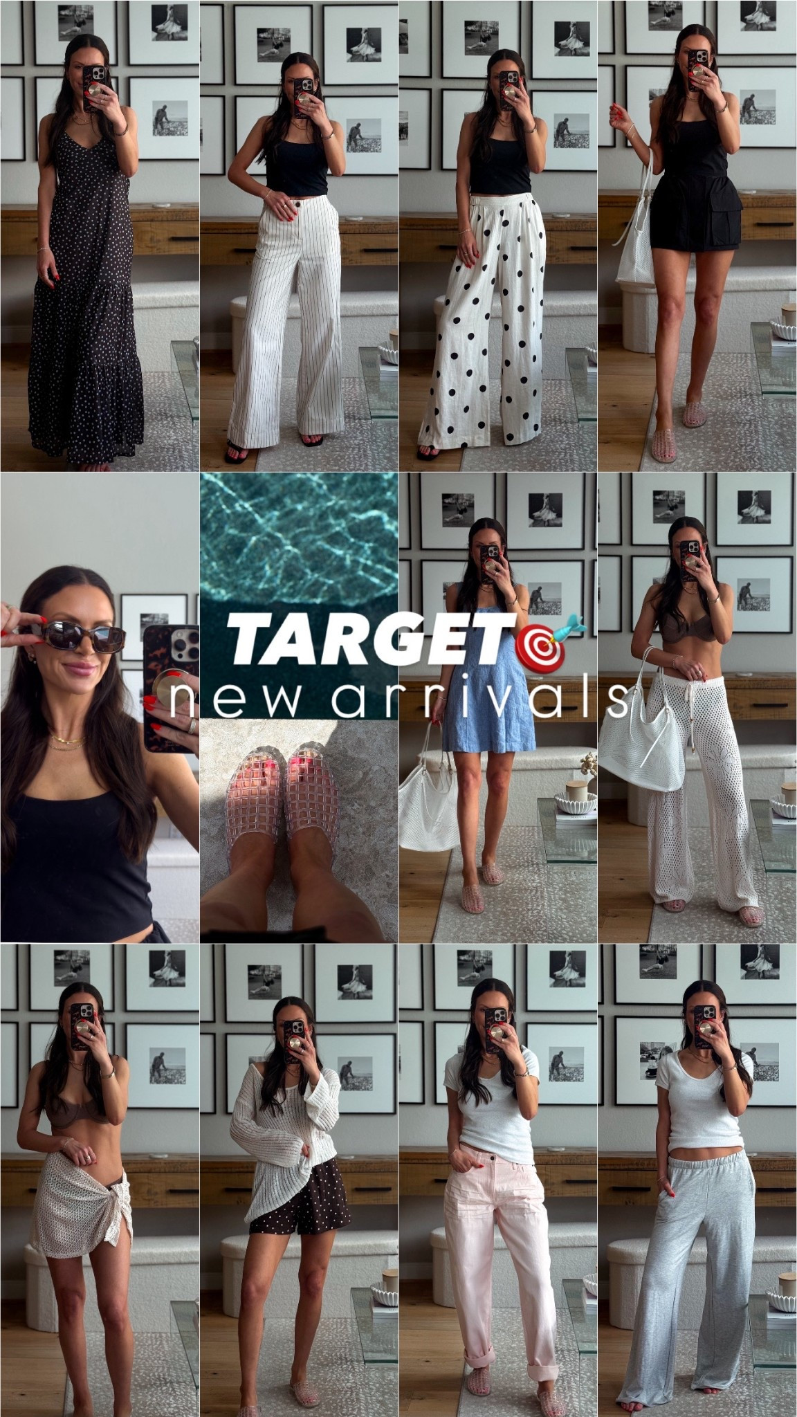 Target new spring arrivals 
I’m 5’6” 1/2 - 130lbs
Polka dot pants: small
Beige Striped Pants: 2
Clear Jelly Mules: sized up 1/2
Pink Barrel Jeans: 0
Gray Scoop Neck Top: Small
Gray Lounge Pants: Small
Cargo Skort: XS
Brown Lace/Satin Shorts: Medium (need a size small)
Brown Polka Dot Shorts: Small
Long Sleeve Cover Up Dress: Small
Crochet Cover Up Pants: Medium
Crochet Sarong: L/XL
Chambray A-Line Dress: XS
Polka Dot Dress: Small 

#target #easterdress #springdress 
Spring outfit
Easter outfit 
Target fashion 

#LTKOver40 #LTKSaleAlert #LTKootd
