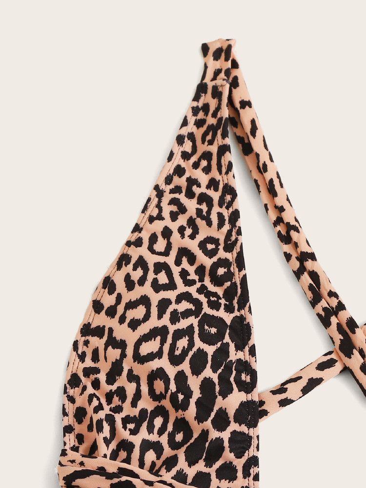 Leopard Criss Cross One Piece Swimsuit | SHEIN