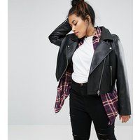 ASOS CURVE Ultimate Leather Look Biker Jacket - Black | Mankind