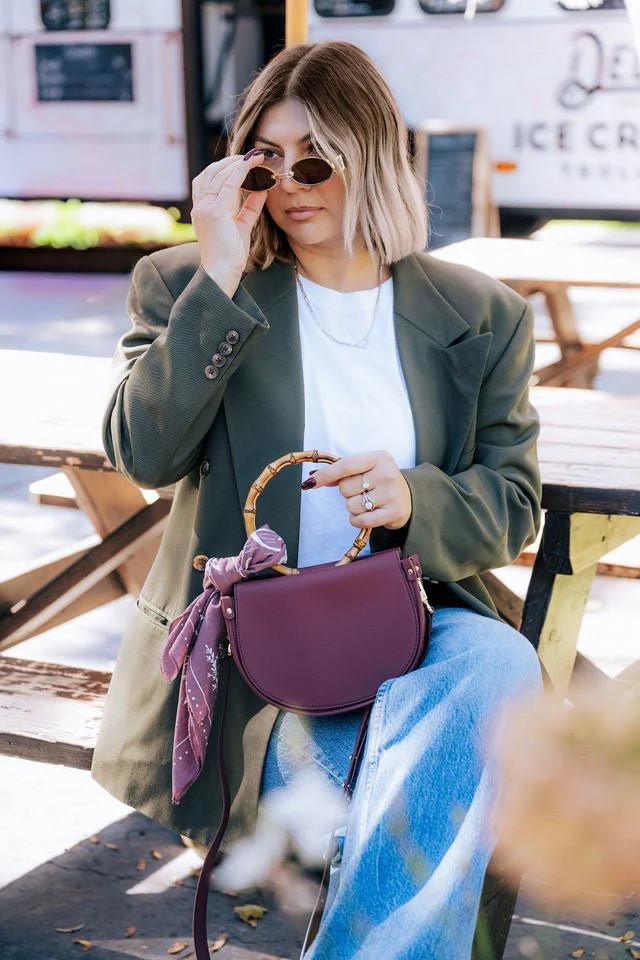 Sleek Burgundy Crossbody | Trendy Small Shoulder Bag | Margo Paige