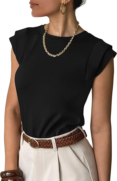 ANRABESS Business Casual Tops for Womens Cap Sleeve Summer Dressy Shirts 2026 Trendy Work Office ... | Amazon (US)