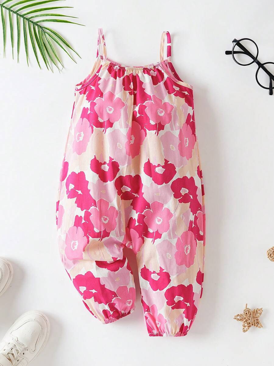 Baby Girls Sleeveless Summer Jumpsuit | SHEIN